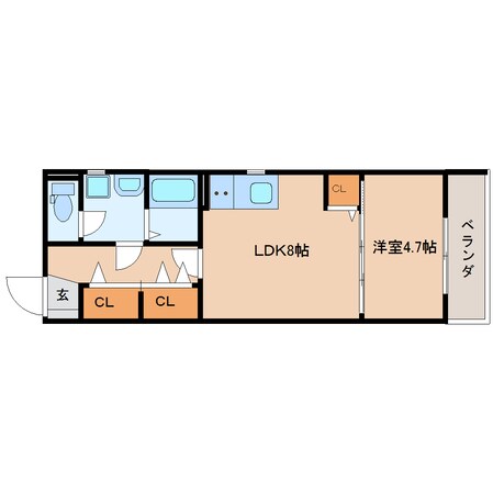 静岡駅 徒歩20分 3階の物件間取画像